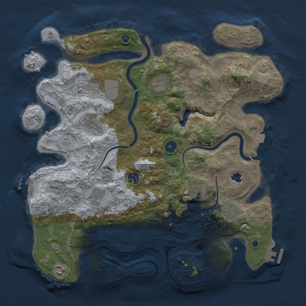 Rust Map: Procedural Map, Size: 4000, Seed: 609168304, 15 Monuments