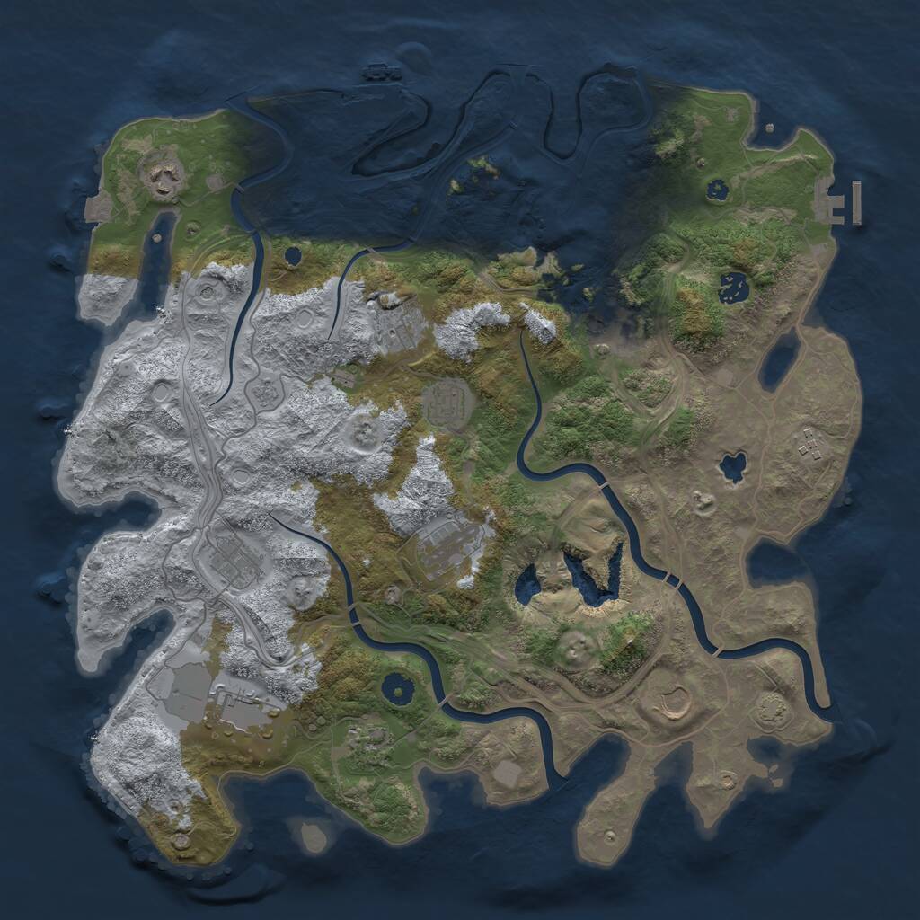 Rust Map: Procedural Map, Size: 4250, Seed: 852822963, 17 Monuments