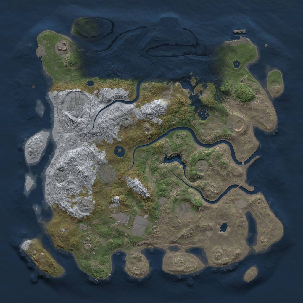 Rust Map: Procedural Map, Size: 4000, Seed: 51697, 15 Monuments