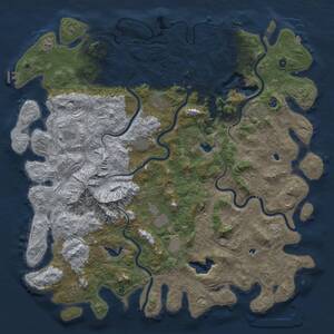 Thumbnail Rust Map: Procedural Map, Size: 6000, Seed: 536994442, 17 Monuments