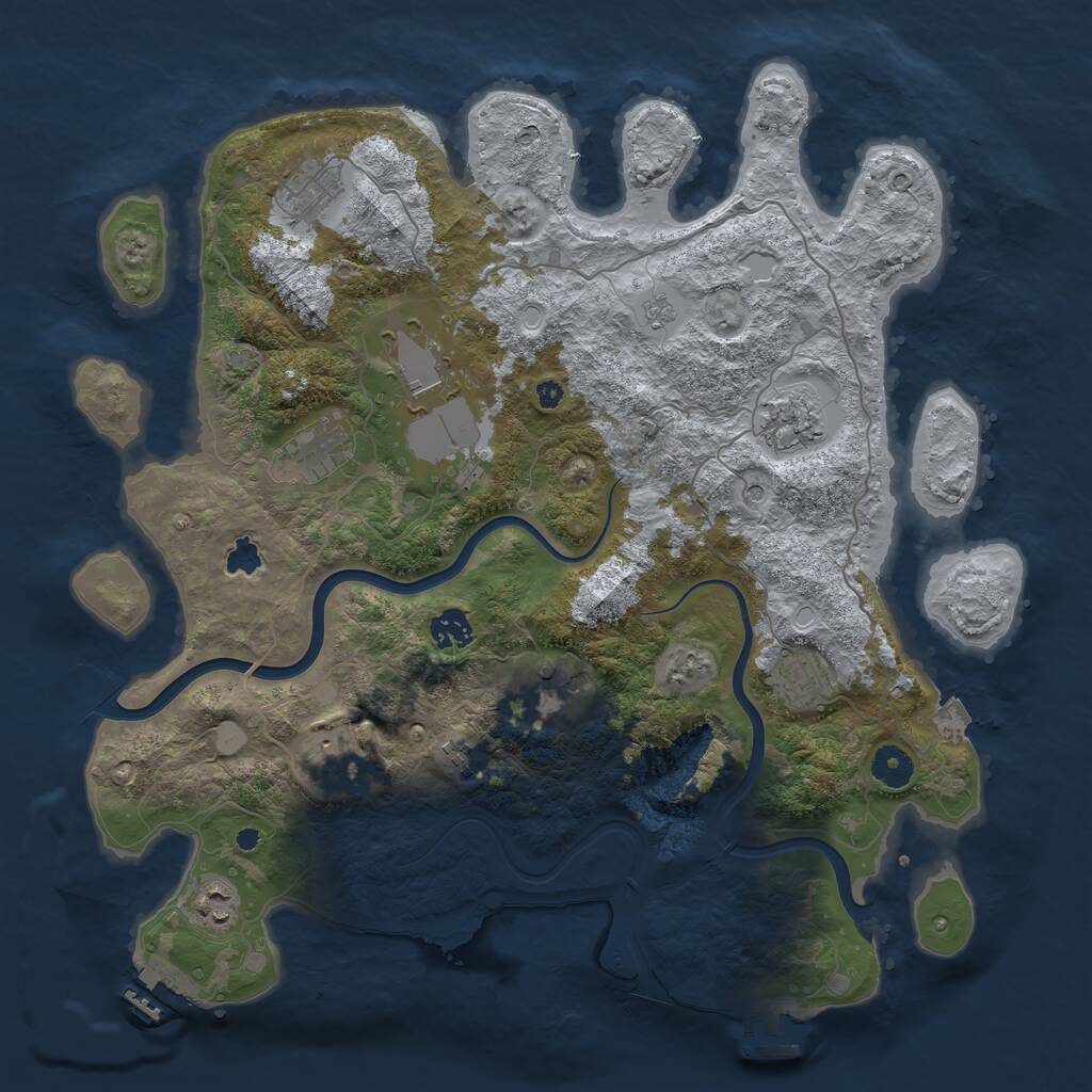 Rust Map: Procedural Map, Size: 4000, Seed: 3306189, 16 Monuments