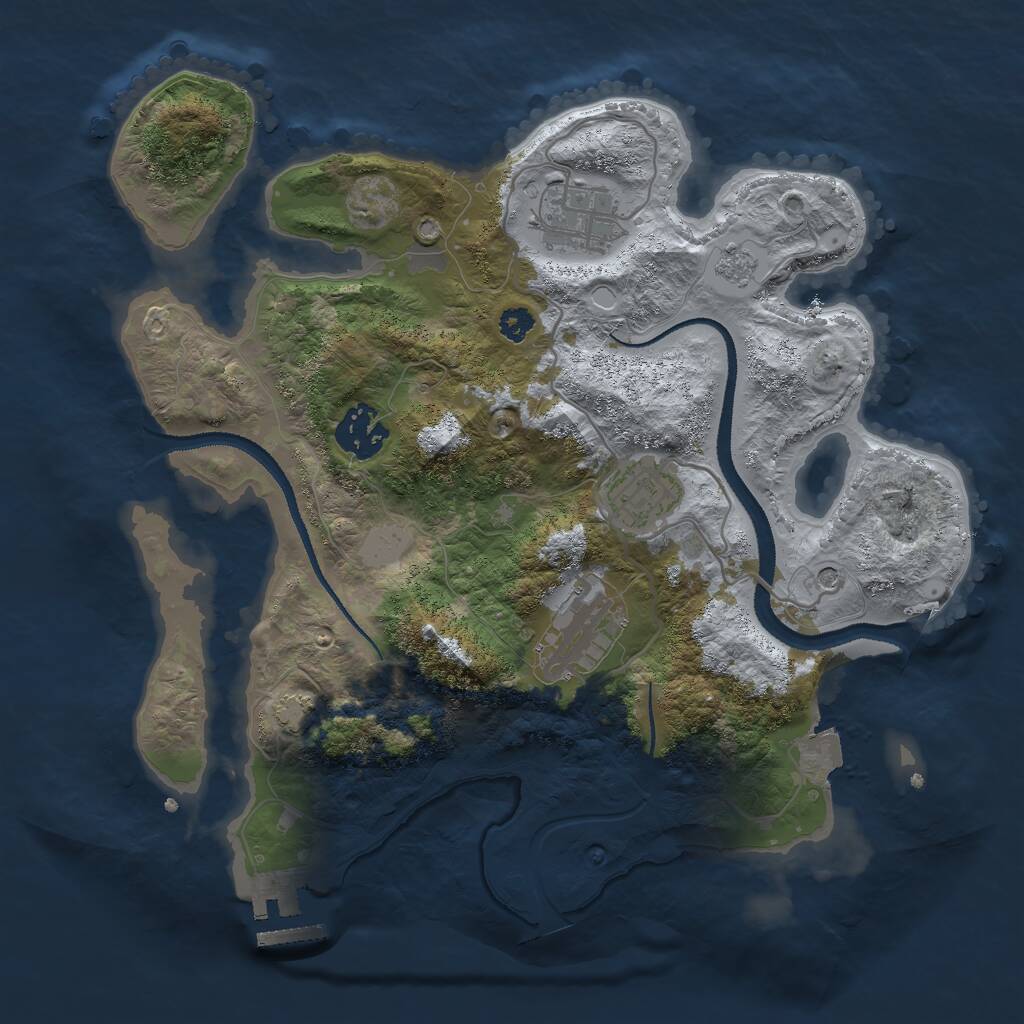 Rust Map: Procedural Map, Size: 3000, Seed: 20260802, 9 Monuments