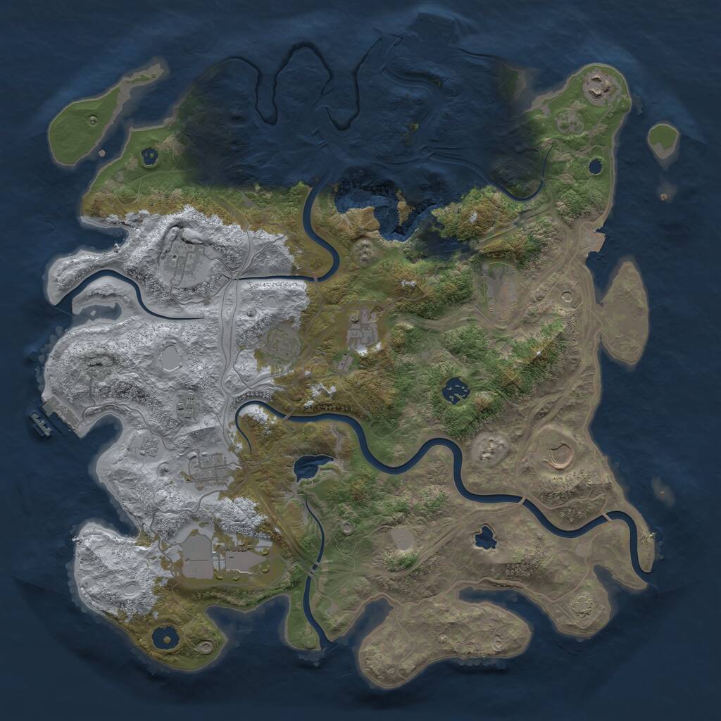 Rust Map: Procedural Map, Size: 4250, Seed: 14979430, 16 Monuments