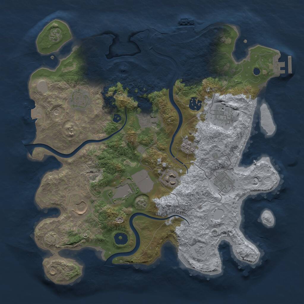 Rust Map: Procedural Map, Size: 3500, Seed: 19941885, 15 Monuments