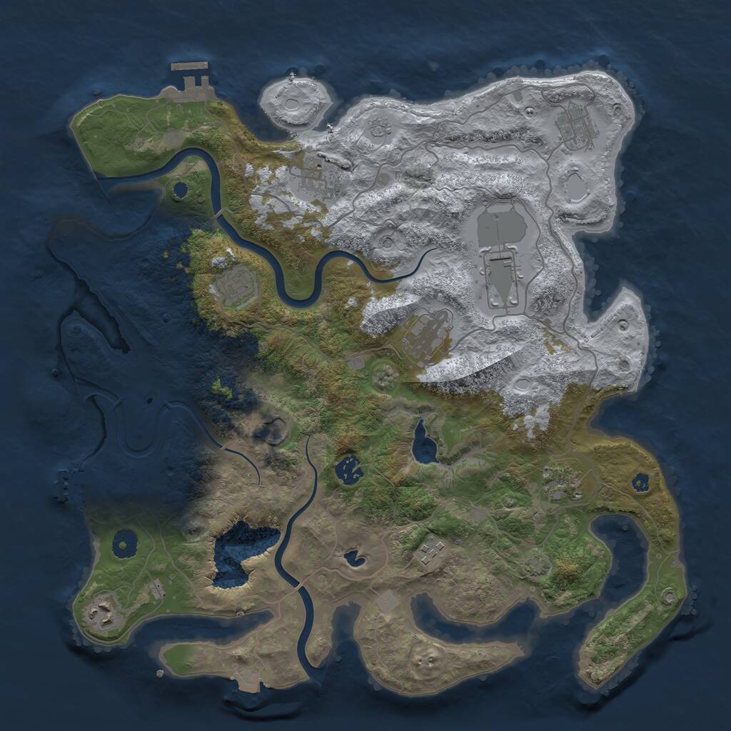 Rust Map: Procedural Map, Size: 4000, Seed: 6498133, 16 Monuments