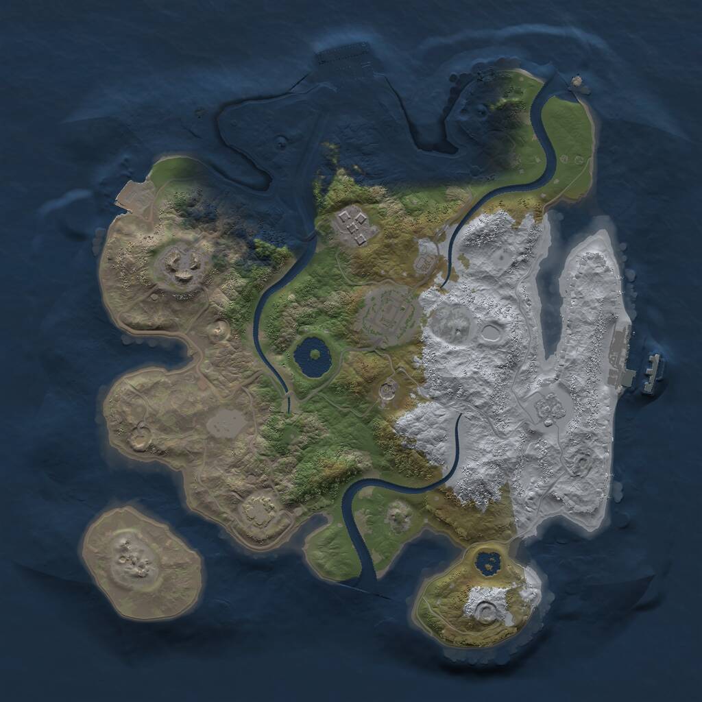 Rust Map: Procedural Map, Size: 2800, Seed: 1003702689, 9 Monuments