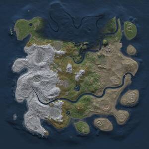 Thumbnail Rust Map: Procedural Map, Size: 3750, Seed: 999244624, 15 Monuments