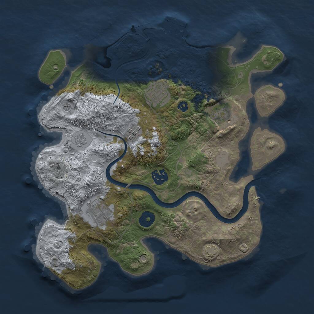Rust Map: Procedural Map, Size: 3000, Seed: 1259480131, 10 Monuments