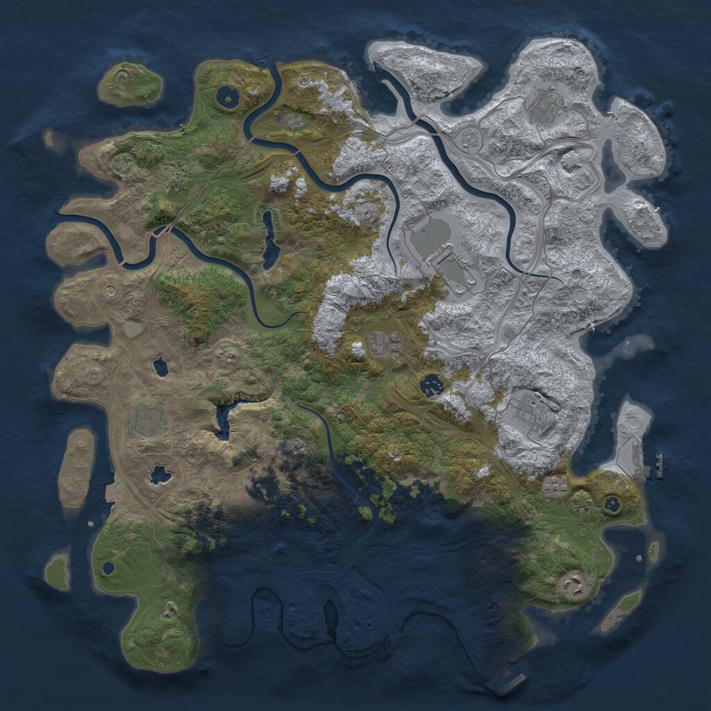 Rust Map: Procedural Map, Size: 4750, Seed: 1719948371, 16 Monuments