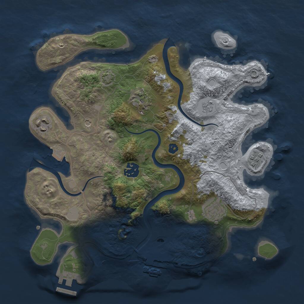 Rust Map: Procedural Map, Size: 3000, Seed: 252121475, 11 Monuments