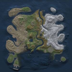 Thumbnail Rust Map: Procedural Map, Size: 3000, Seed: 252121475, 11 Monuments