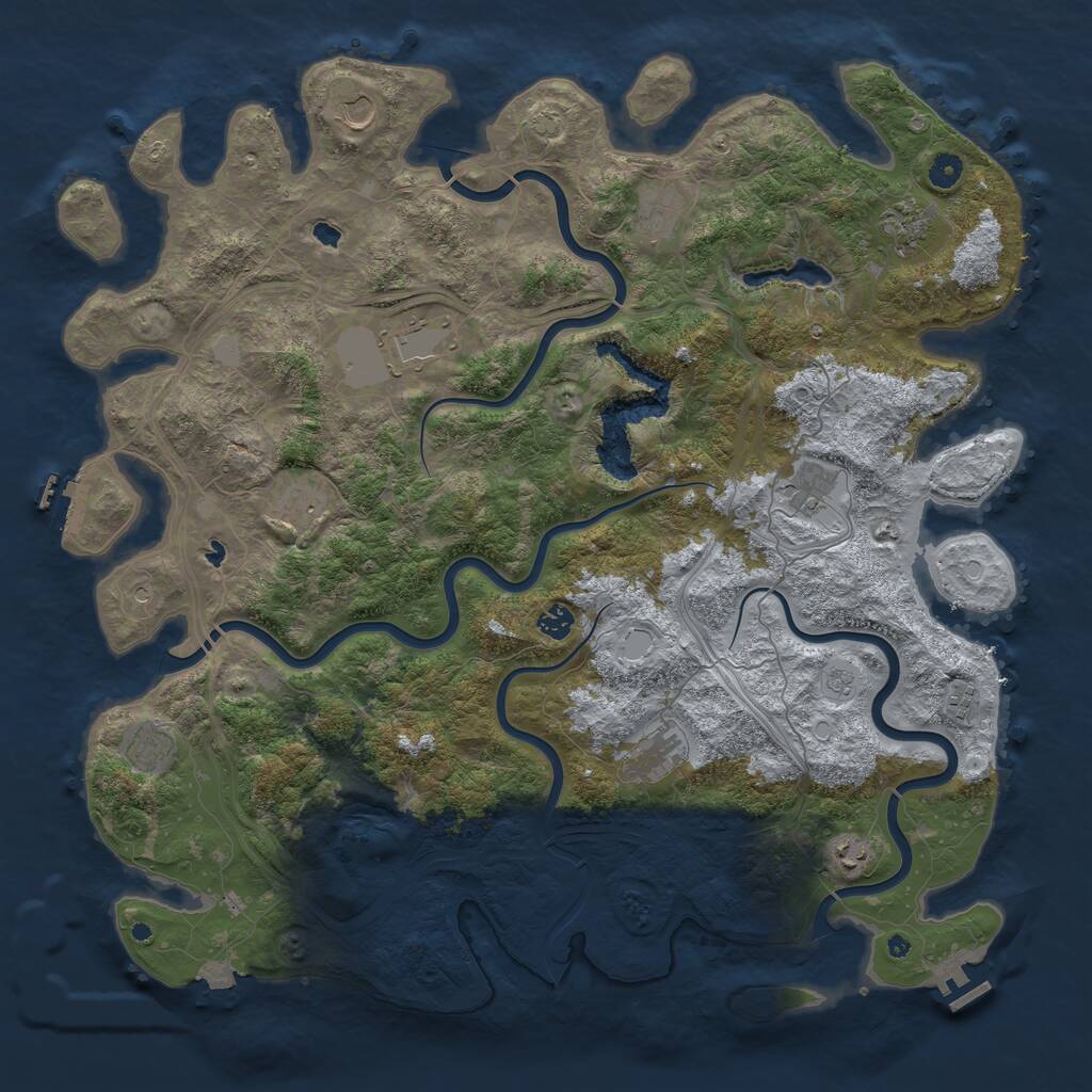 Rust Map: Procedural Map, Size: 4800, Seed: 190234804, 17 Monuments