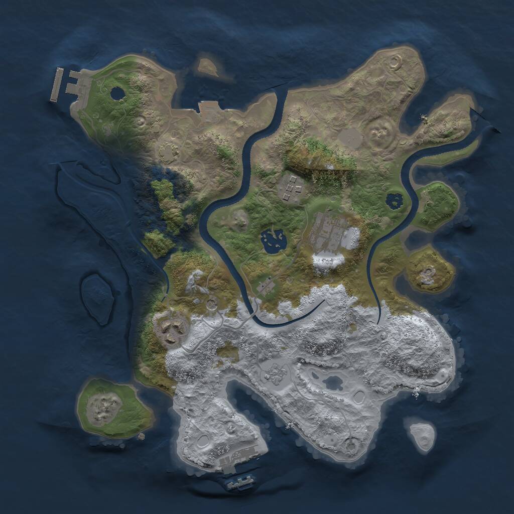 Rust Map: Procedural Map, Size: 3000, Seed: 315287372, 10 Monuments
