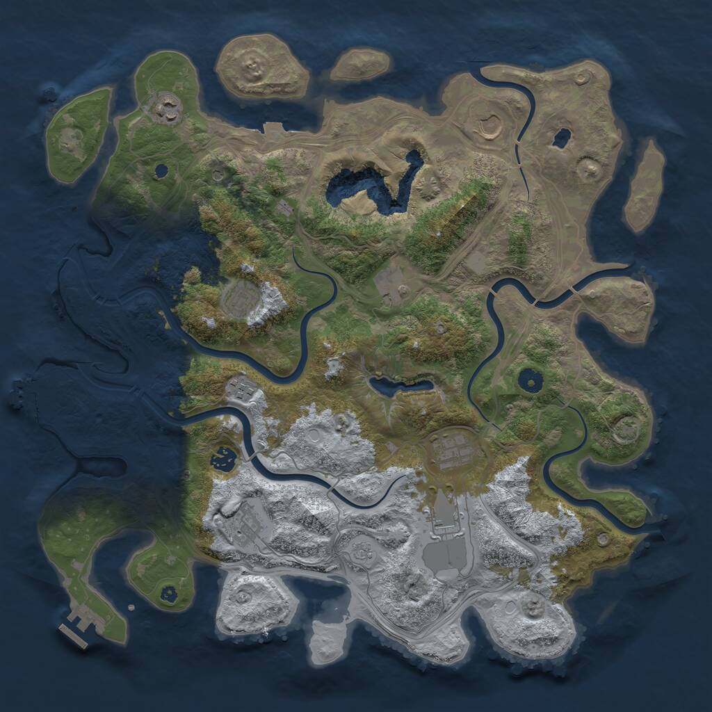Rust Map: Procedural Map, Size: 4300, Seed: 2010125539, 15 Monuments