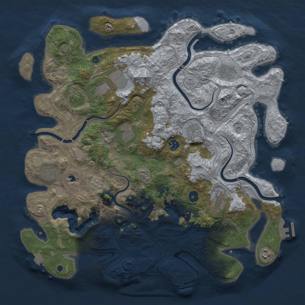 Rust Map: Procedural Map, Size: 4300, Seed: 3412345, 16 Monuments