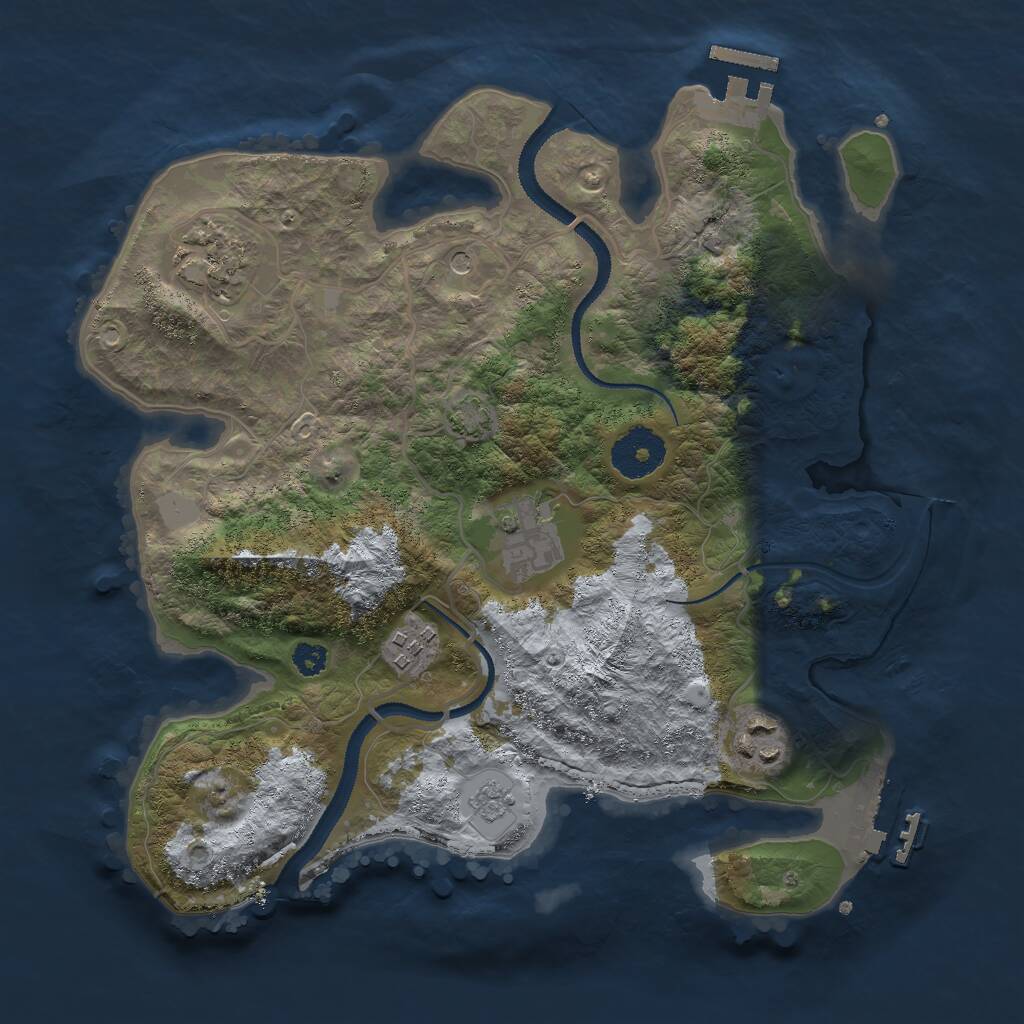Rust Map: Procedural Map, Size: 3000, Seed: 28062, 10 Monuments
