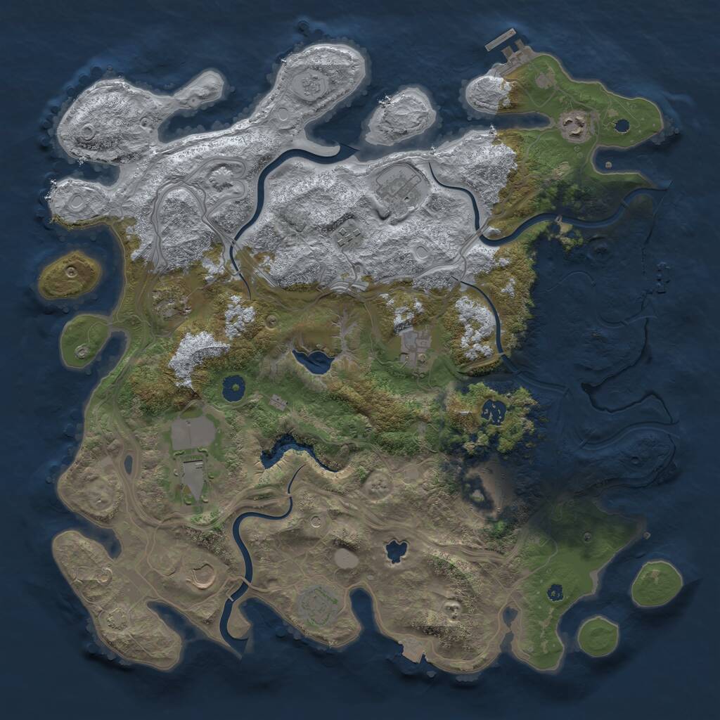 Rust Map: Procedural Map, Size: 4300, Seed: 924623467, 16 Monuments