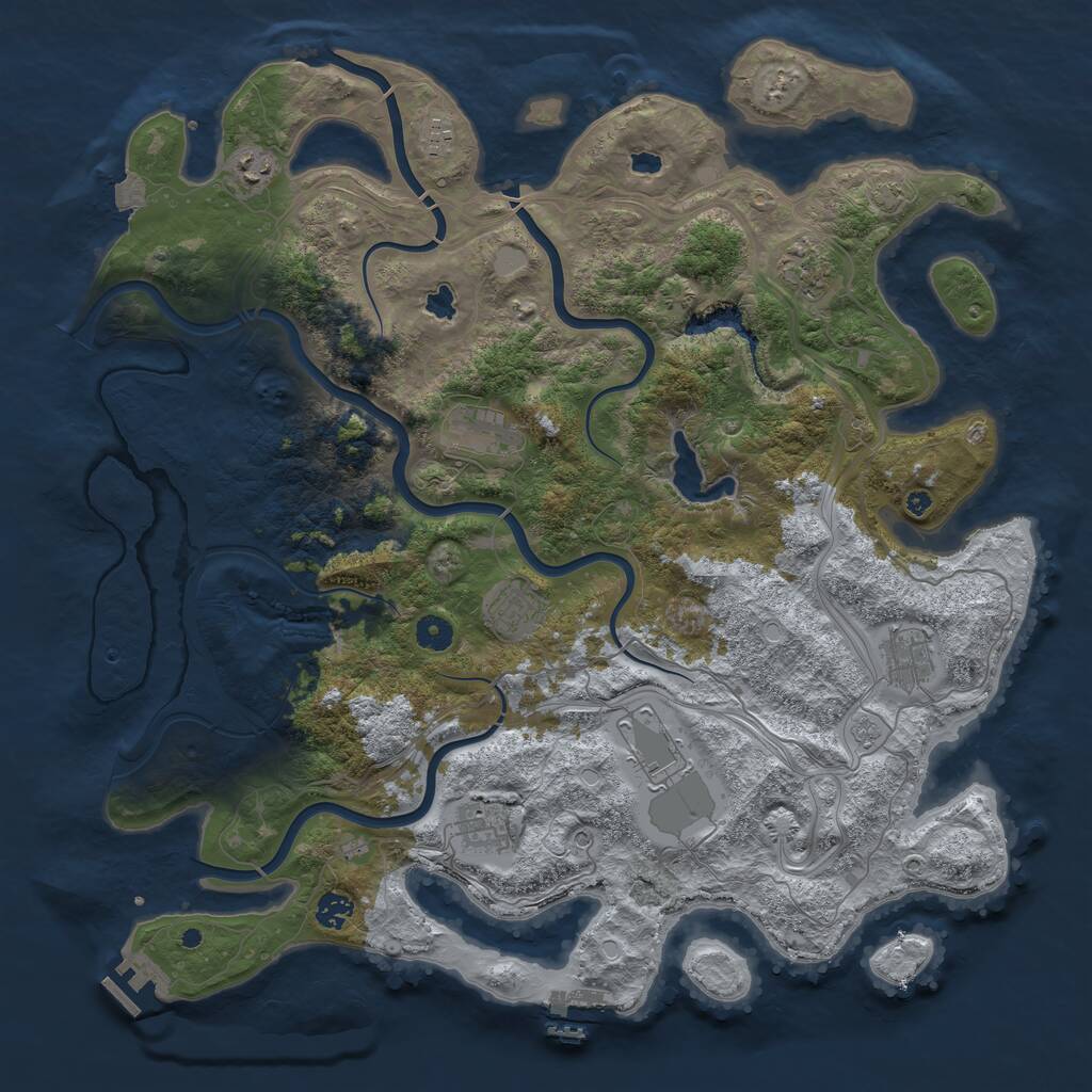 Rust Map: Procedural Map, Size: 4500, Seed: 1006408542, 15 Monuments