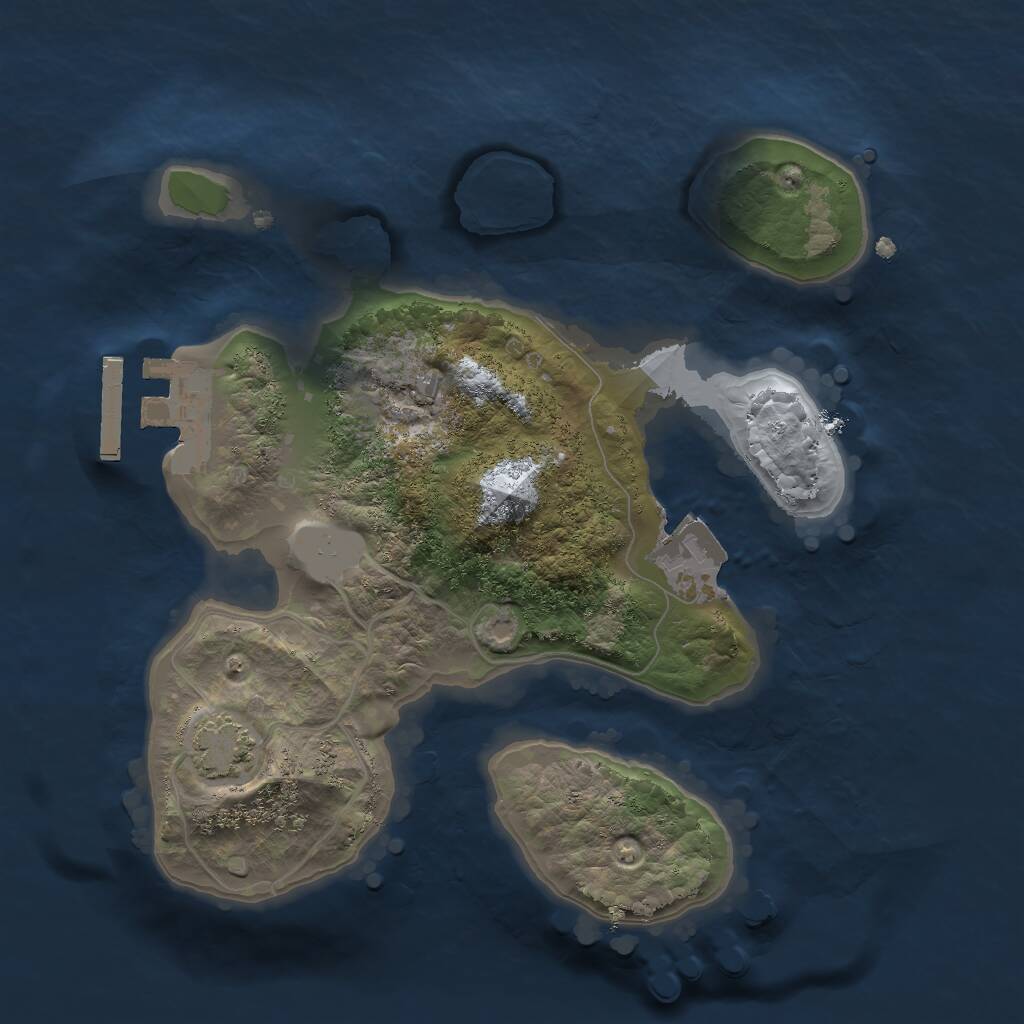 Rust Map: Procedural Map, Size: 2000, Seed: 36217, 3 Monuments