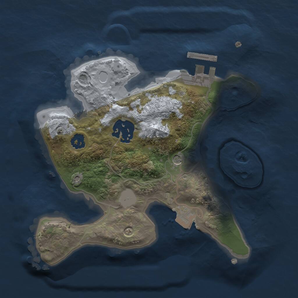 Rust Map: Procedural Map, Size: 2000, Seed: 64195244, 4 Monuments