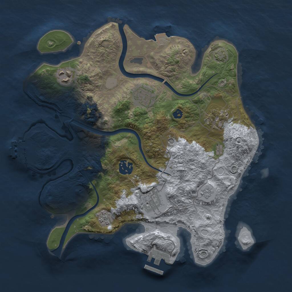 Rust Map: Procedural Map, Size: 3000, Seed: 249168260, 12 Monuments
