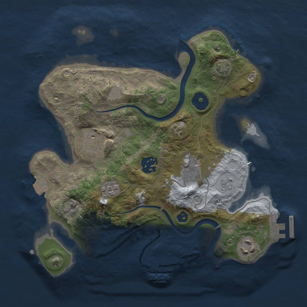 Rust Map: Procedural Map, Size: 2750, Seed: 4, 11 Monuments