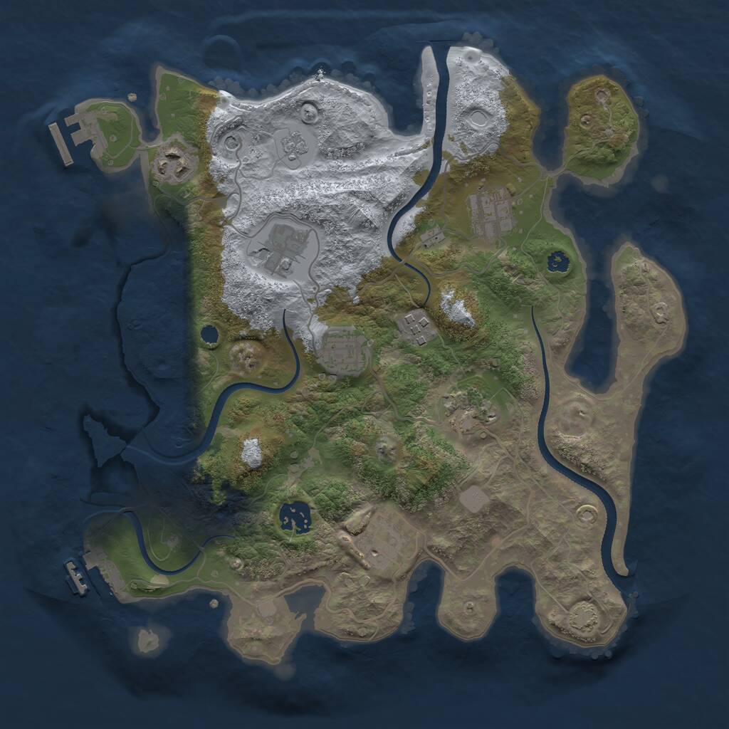 Rust Map: Procedural Map, Size: 3300, Seed: 651984248, 14 Monuments