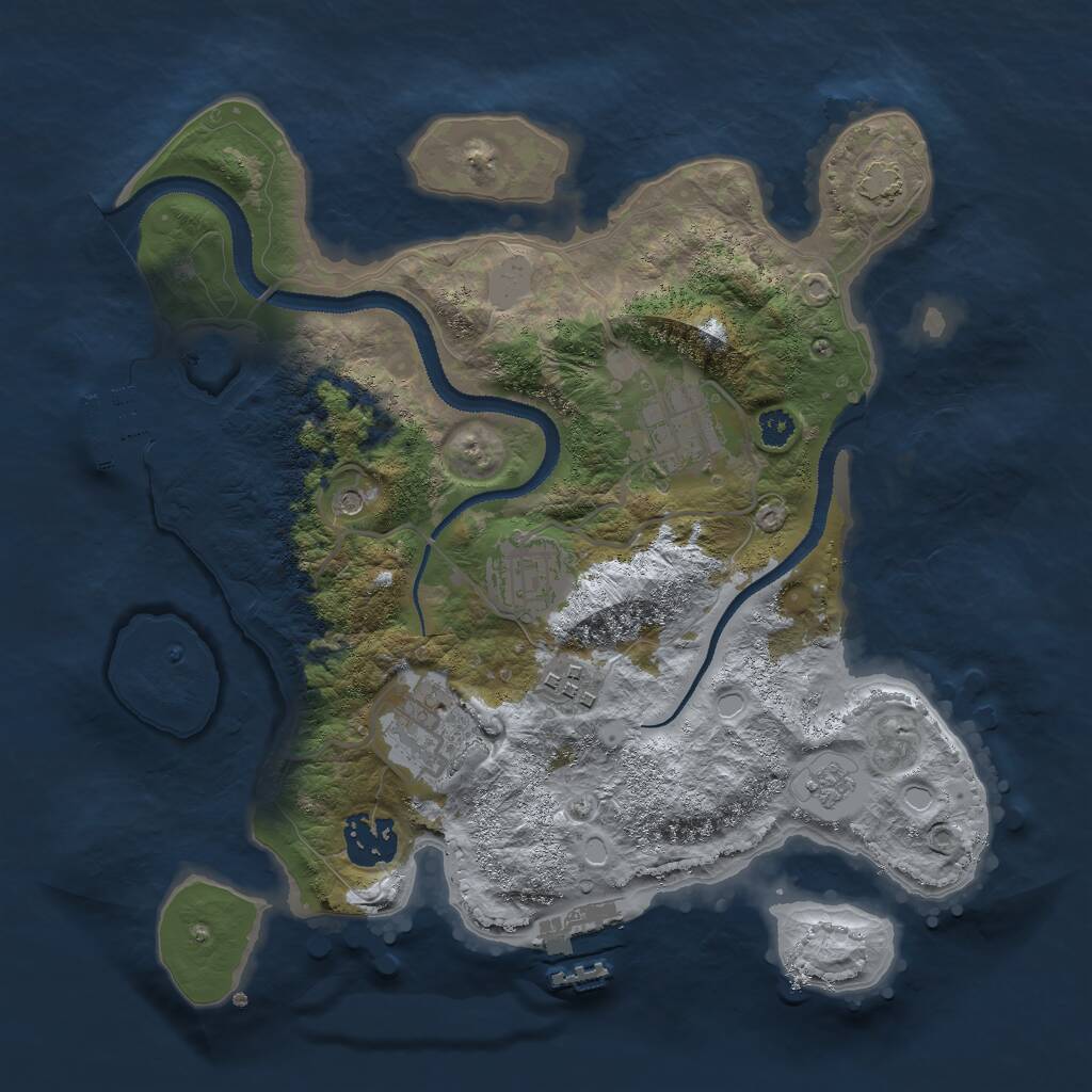 Rust Map: Procedural Map, Size: 3000, Seed: 1484462963, 11 Monuments
