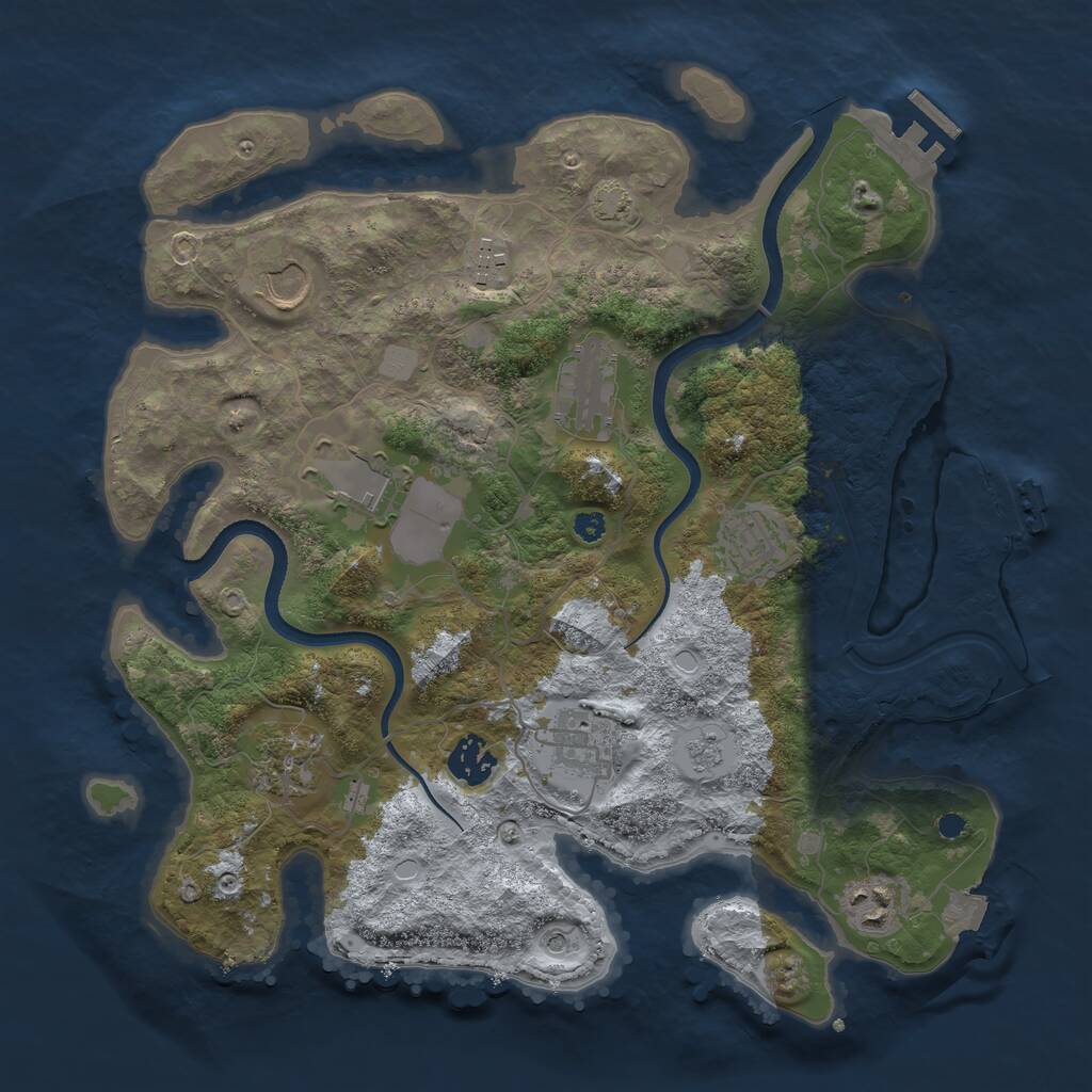 Rust Map: Procedural Map, Size: 3500, Seed: 876354765, 15 Monuments