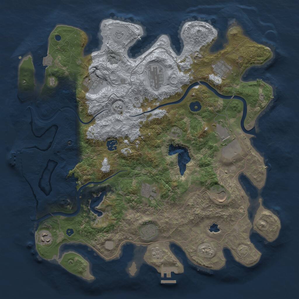 Rust Map: Procedural Map, Size: 4000, Seed: 679682355, 16 Monuments