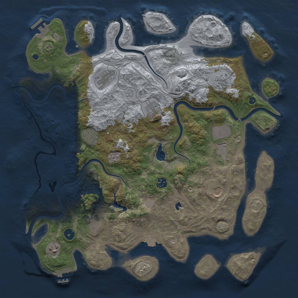 Rust Map: Procedural Map, Size: 4250, Seed: 746598, 16 Monuments