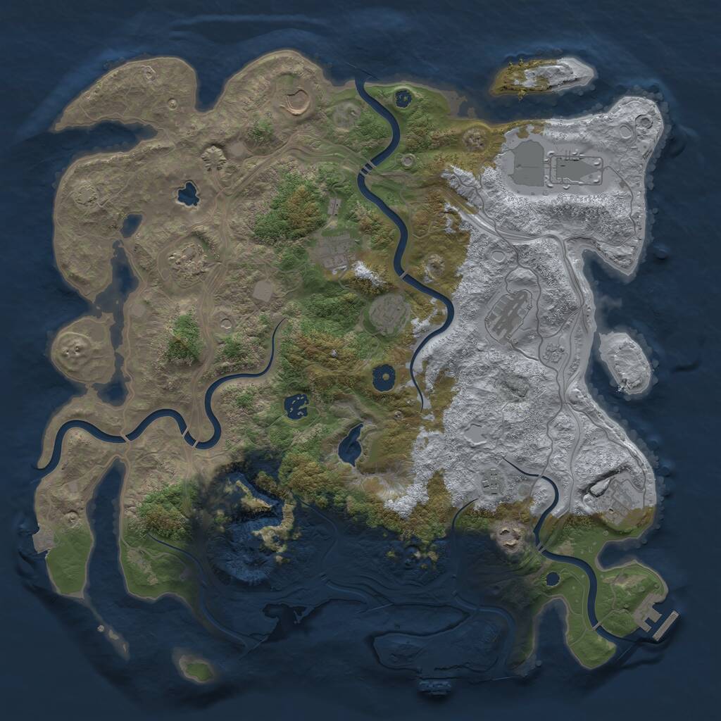 Rust Map: Procedural Map, Size: 4250, Seed: 874486678, 16 Monuments