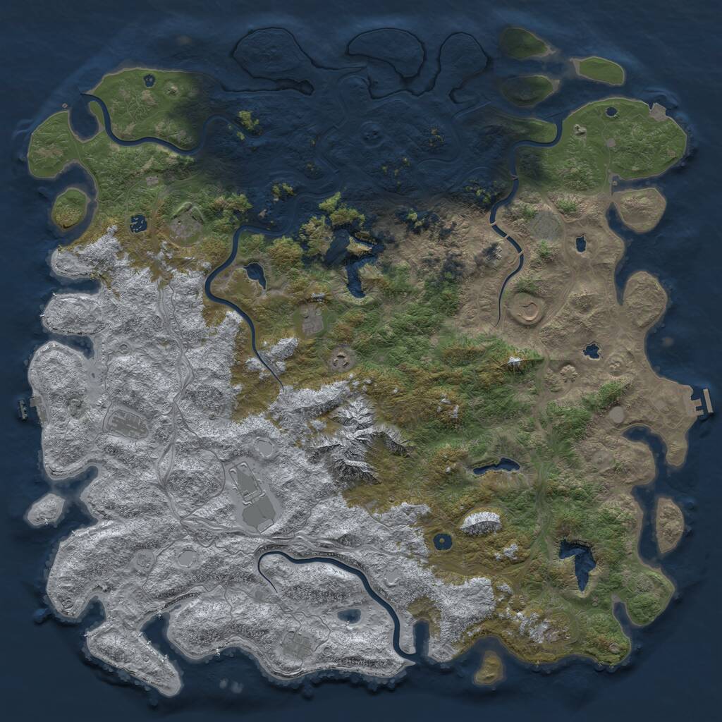Rust Map: Procedural Map, Size: 6000, Seed: 93625, 17 Monuments