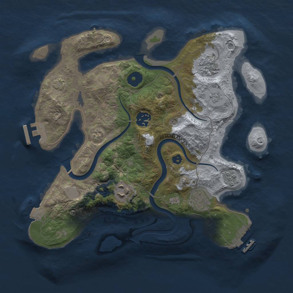 Rust Map: Procedural Map, Size: 3000, Seed: 934501630, 11 Monuments