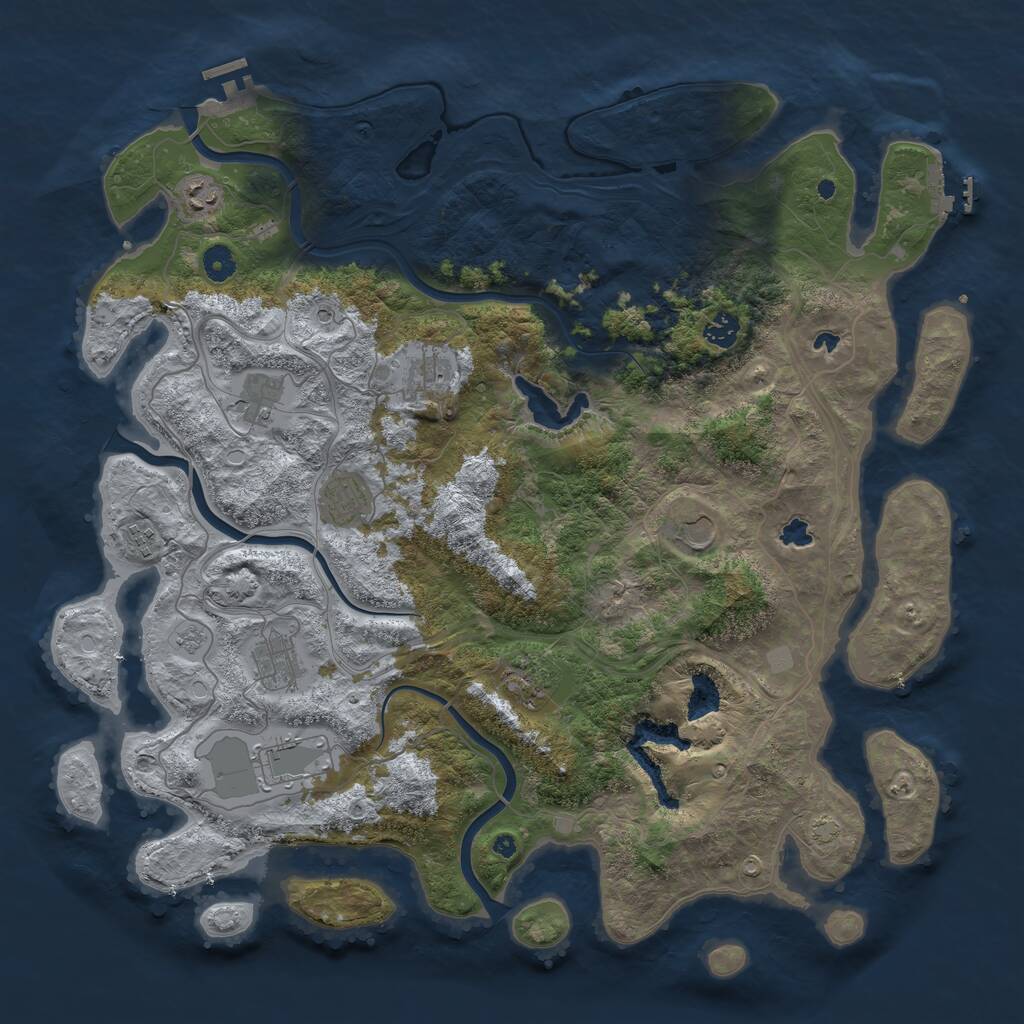 Rust Map: Procedural Map, Size: 4500, Seed: 213091824, 16 Monuments