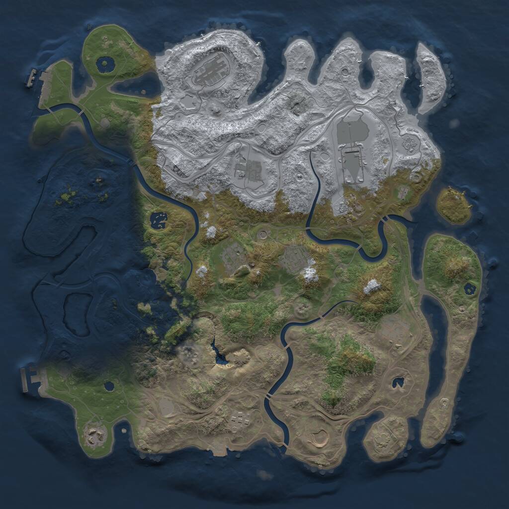 Rust Map: Procedural Map, Size: 4250, Seed: 1542840752, 17 Monuments