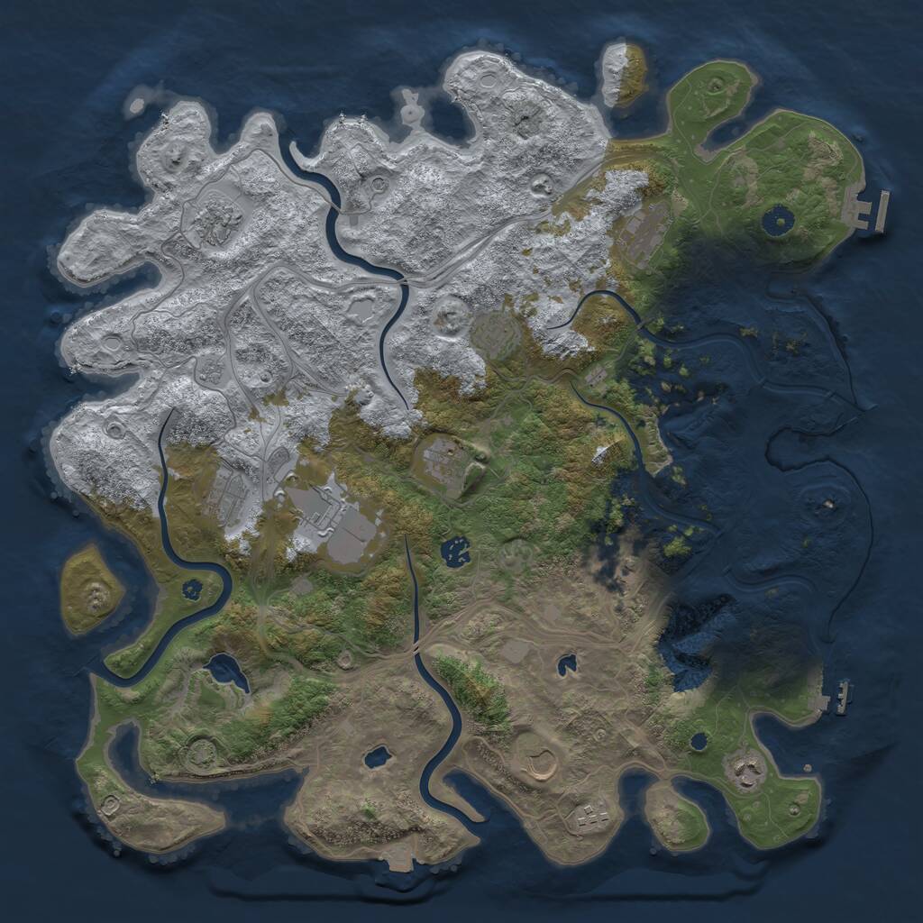 Rust Map: Procedural Map, Size: 4500, Seed: 1663905703, 17 Monuments