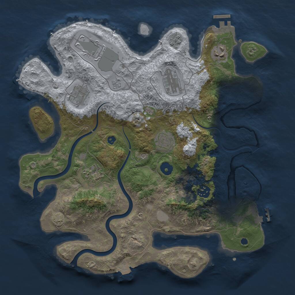 Rust Map: Procedural Map, Size: 3500, Seed: 6321321, 14 Monuments