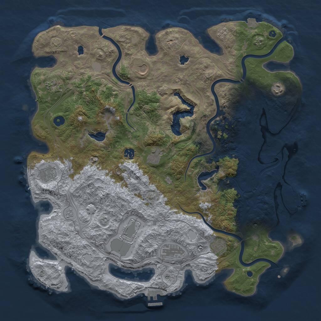Rust Map: Procedural Map, Size: 4500, Seed: 2090174522, 16 Monuments