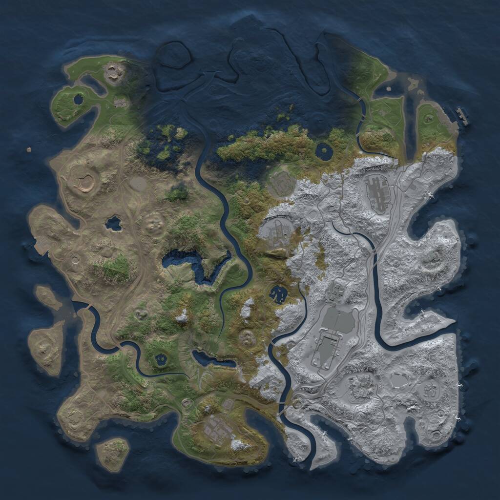 Rust Map: Procedural Map, Size: 4250, Seed: 746598231, 16 Monuments
