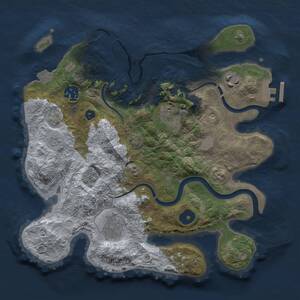 Thumbnail Rust Map: Procedural Map, Size: 3000, Seed: 16317, 10 Monuments