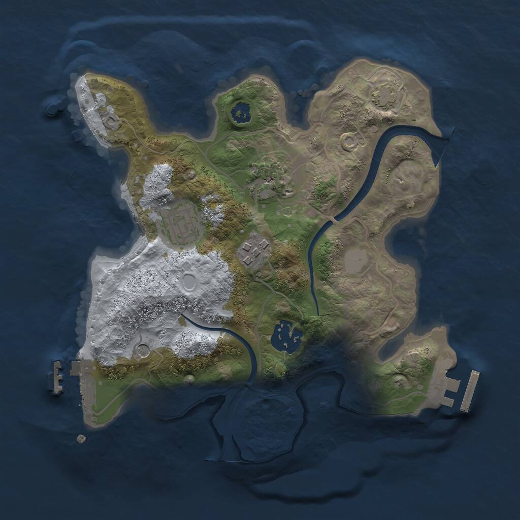 Rust Map: Procedural Map, Size: 2500, Seed: 67178, 9 Monuments