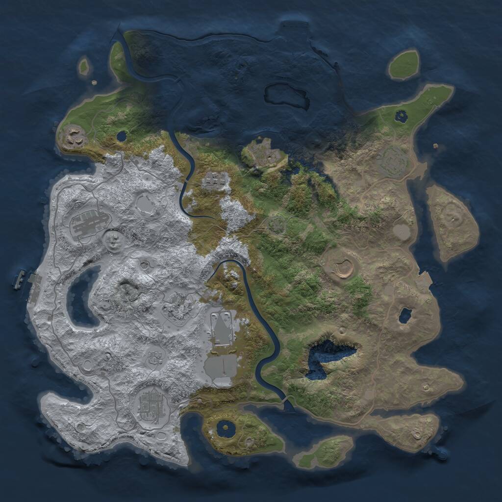 Rust Map: Procedural Map, Size: 4000, Seed: 2089398171, 15 Monuments