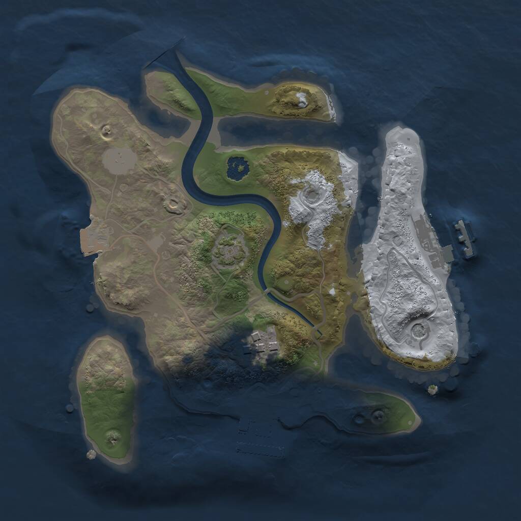 Rust Map: Procedural Map, Size: 2200, Seed: 755563229, 6 Monuments
