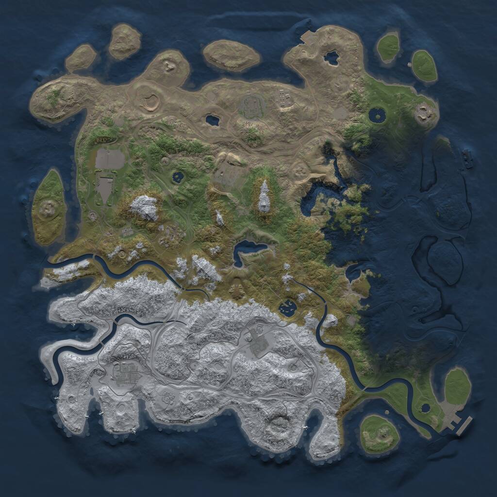 Rust Map: Procedural Map, Size: 4500, Seed: 1488789931, 16 Monuments