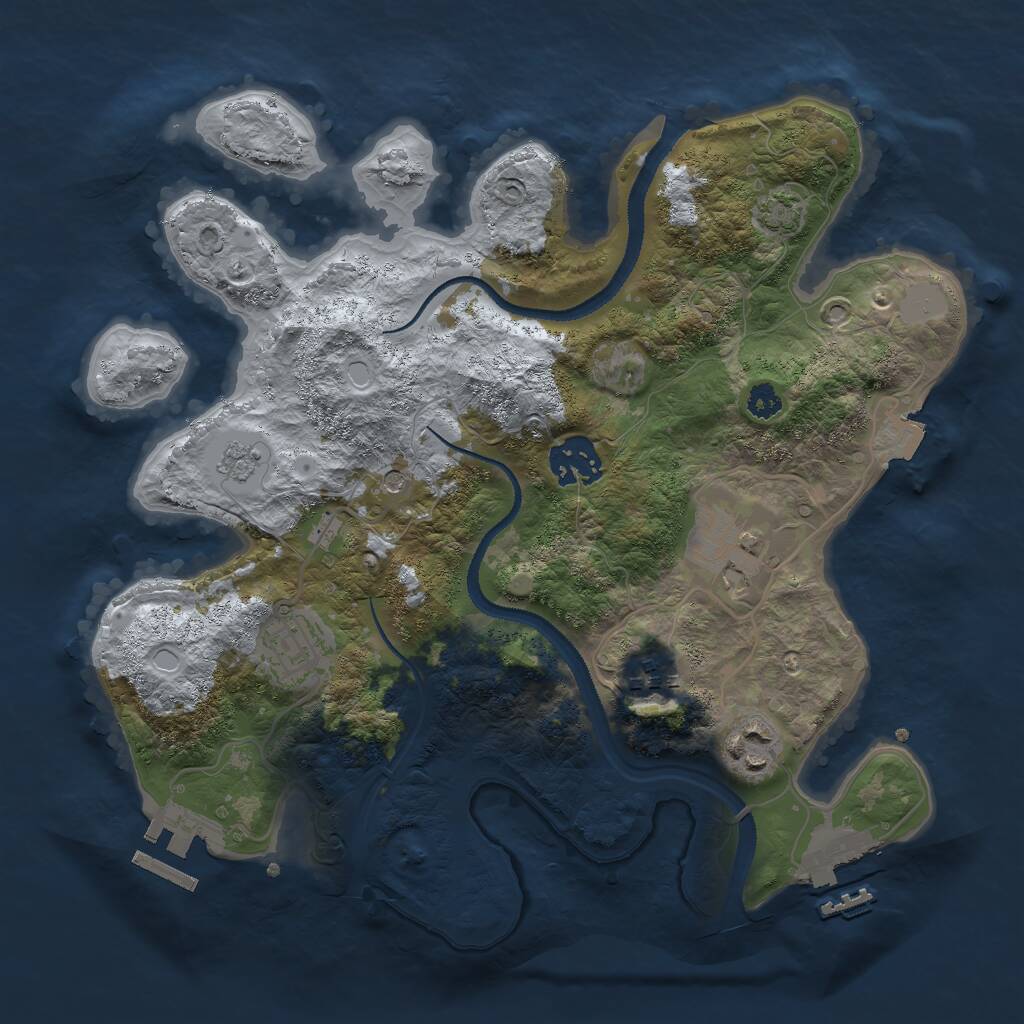 Rust Map: Procedural Map, Size: 3000, Seed: 67357, 11 Monuments