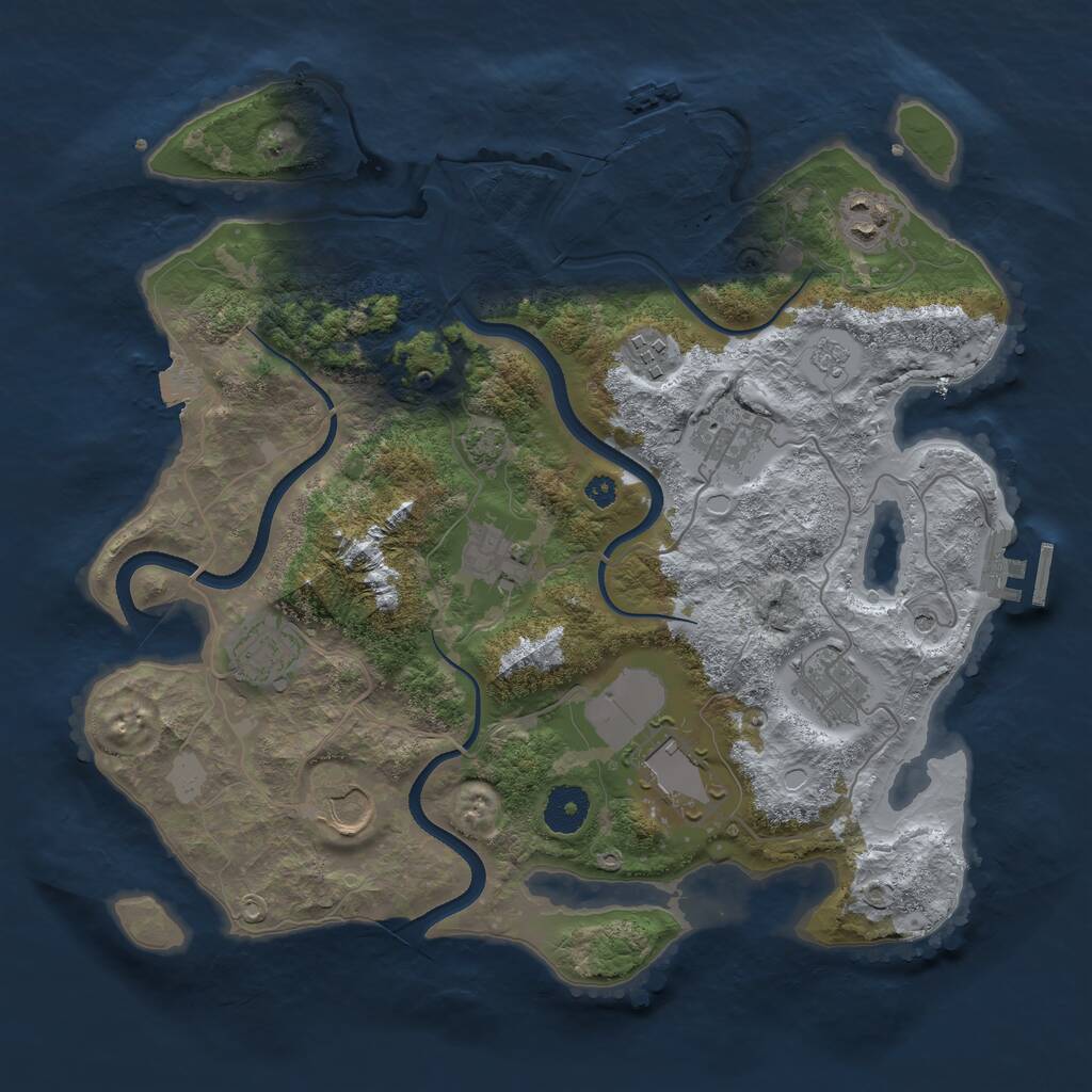 Rust Map: Procedural Map, Size: 3500, Seed: 26082026, 14 Monuments