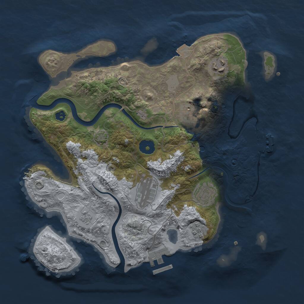 Rust Map: Procedural Map, Size: 3000, Seed: 901110, 11 Monuments