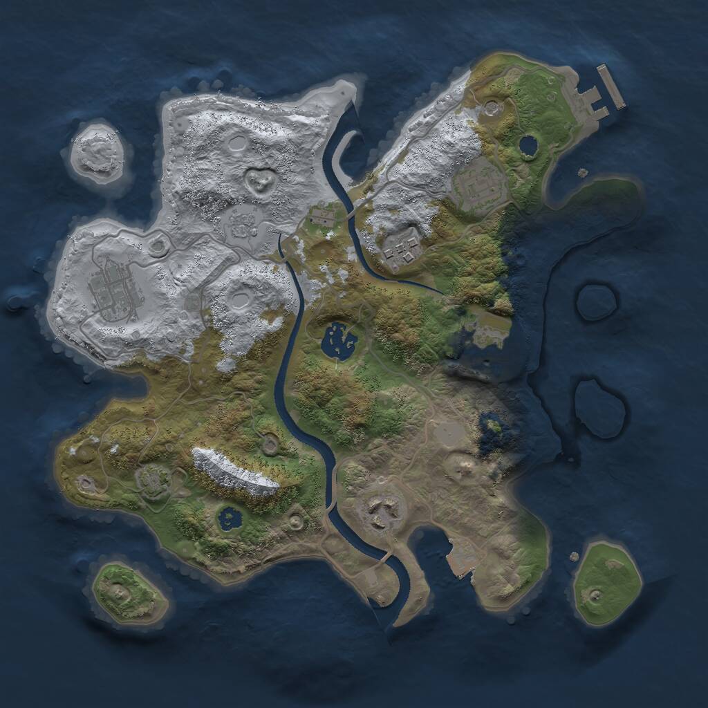 Rust Map: Procedural Map, Size: 3000, Seed: 89784, 11 Monuments