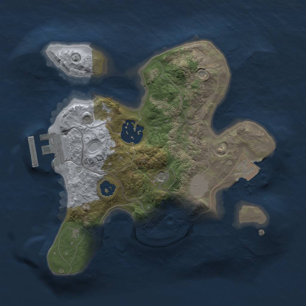 Rust Map: Procedural Map, Size: 2000, Seed: 1605900049, 4 Monuments